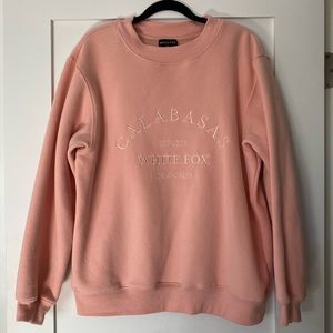 White Fox Boutique Pink Crewneck Sweatshirt (S/M)